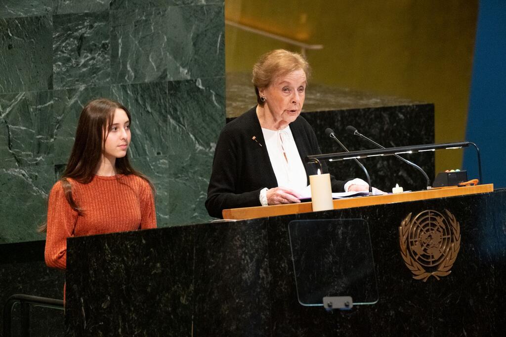 Marion Blumenthal Lazan addresses the United Nations Observance of International Day of Commemoration in memory of the victims of the Holocaust.